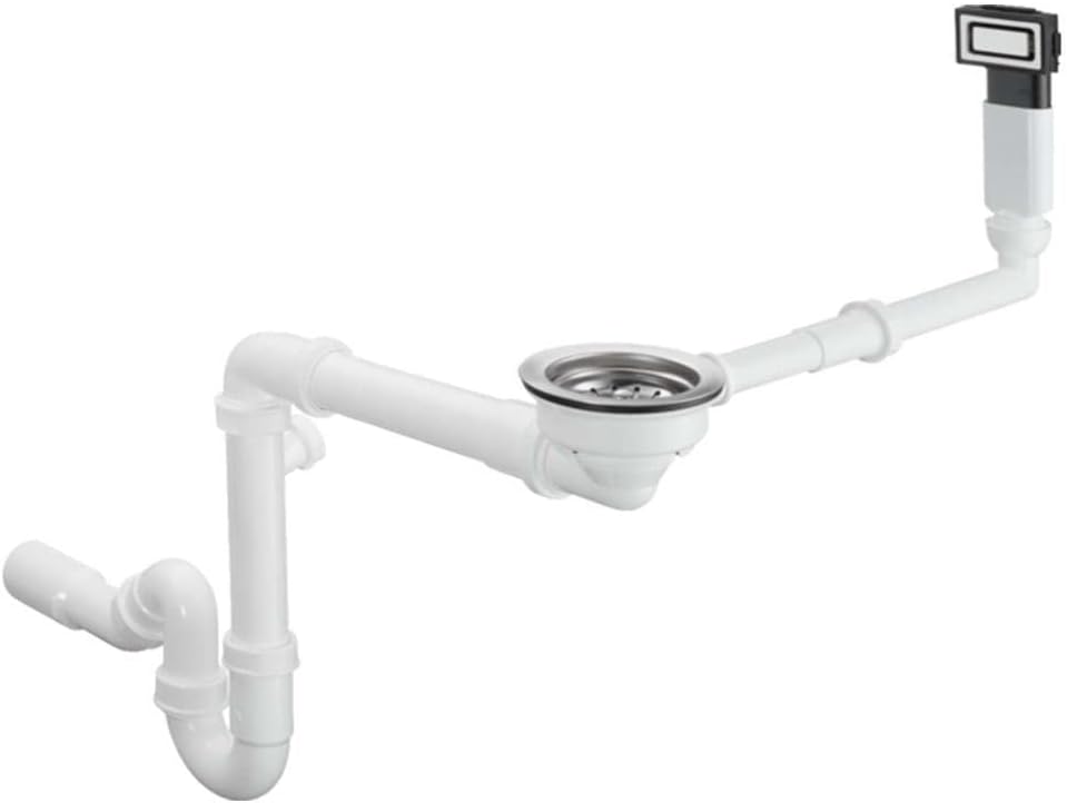 hansgrohe Manuelle Ab- und Überlaufgarnitur für Einzelbecken, edelstahl, D14-10 für Einzelbecken man
