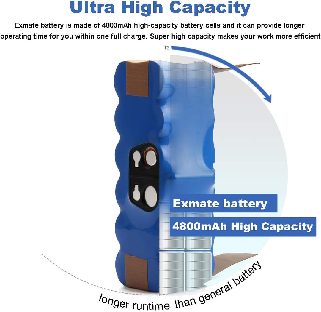 Exmate 14.4V 4.8Ah Akku für Roomba 500 510 520 530 532 535 540 545 550 552 555 560 562 570 580 581 5