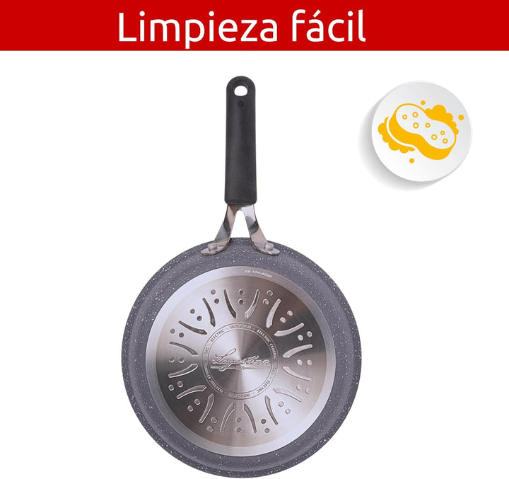 Lagostina Tempra Mineral Antihaft-Pfanne aus Stahl und Aluminium mit Mineralien-Beschichtung + Ø 20