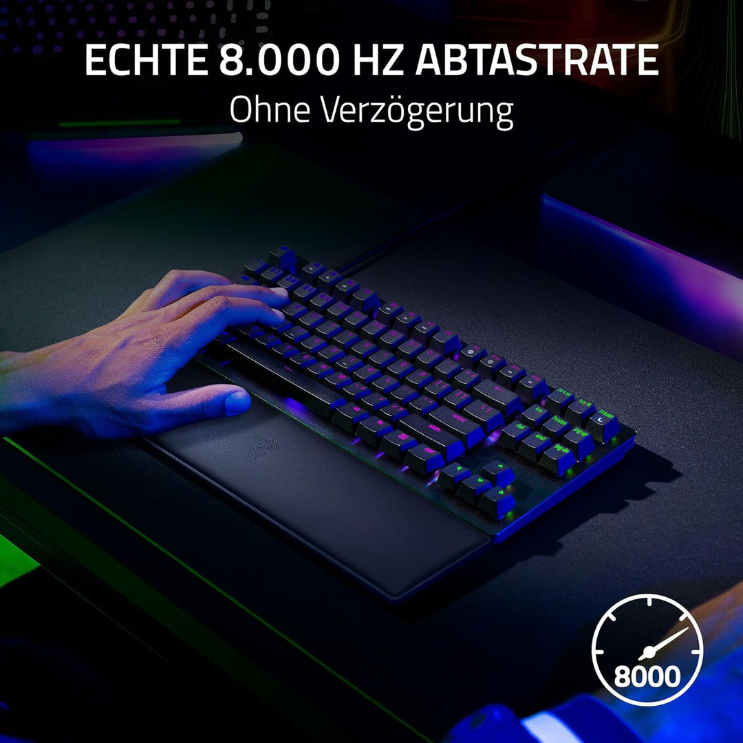 Razer Huntsman V2 Tenkeyless (Purple Switch) - Optische Gaming-Tastatur ohne Ziffernblock (Handballe