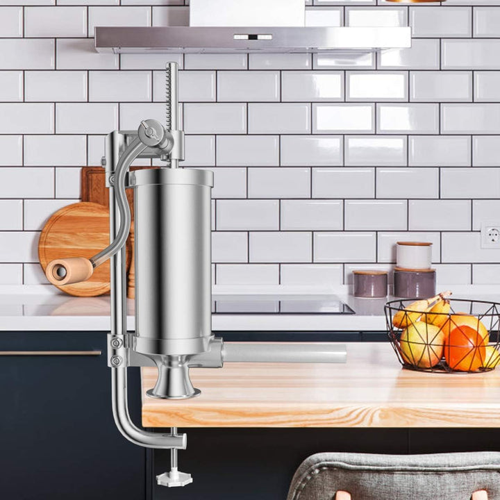 COSTWAY 3L Wurstfüller manuell, Wurstmaschine aus Edelstahl, Wurstfüllmaschine silber, Wurstpresse m