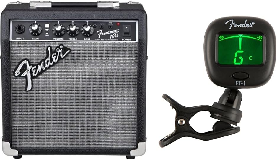 Fender Frontman 10G Combo Gitarrenverstärker – Idealer Übungsverstärker für E-Gitarre & FT-1 Pro Cli