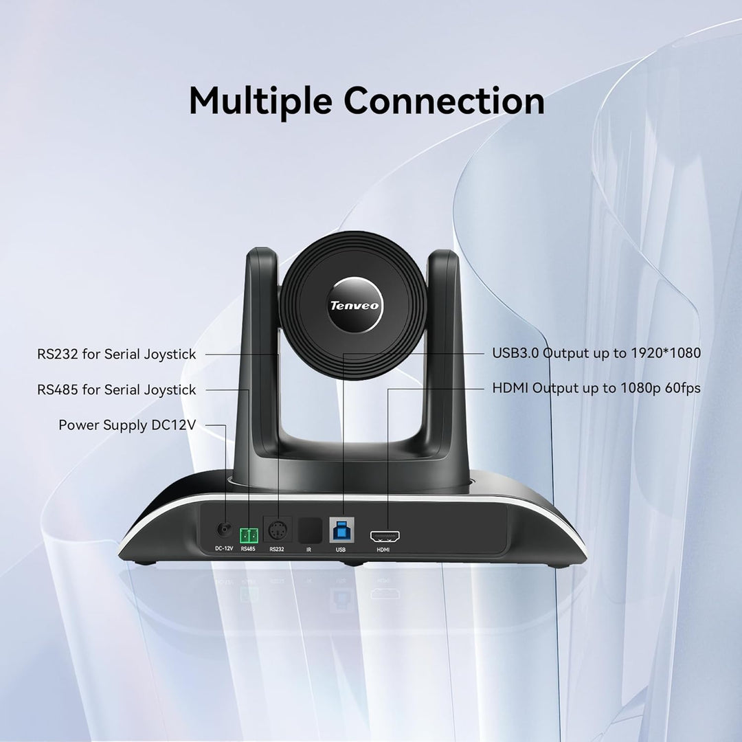 Tenveo PTZ Kamera 3X Optischer Zoom Konferenzkamera USB3.0/HDMI/RS485/RS232 1080P HD 114° Weitwinkel