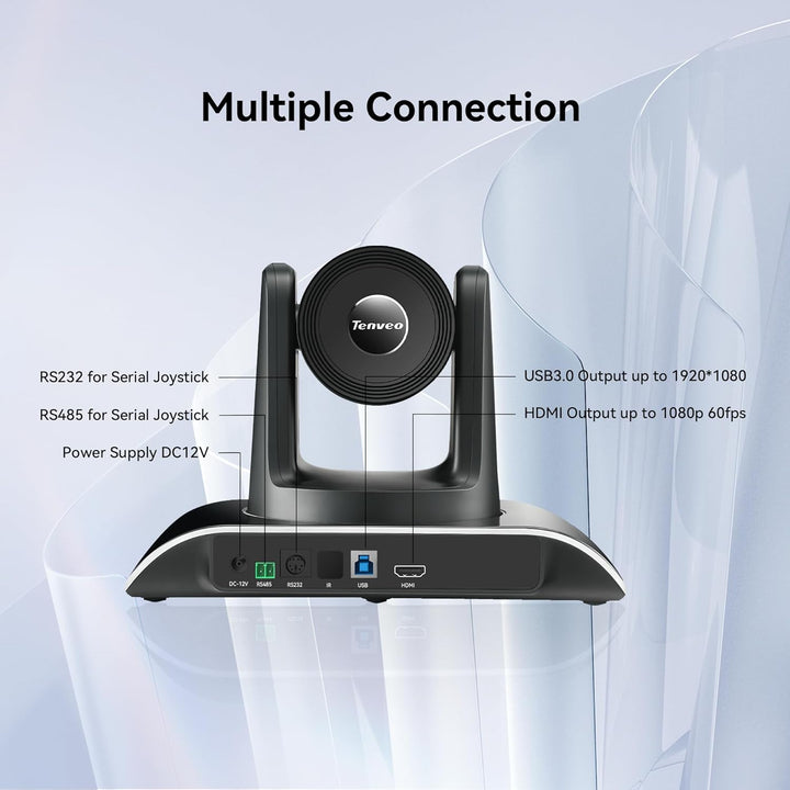 Tenveo PTZ Kamera 3X Optischer Zoom Konferenzkamera USB3.0/HDMI/RS485/RS232 1080P HD 114° Weitwinkel
