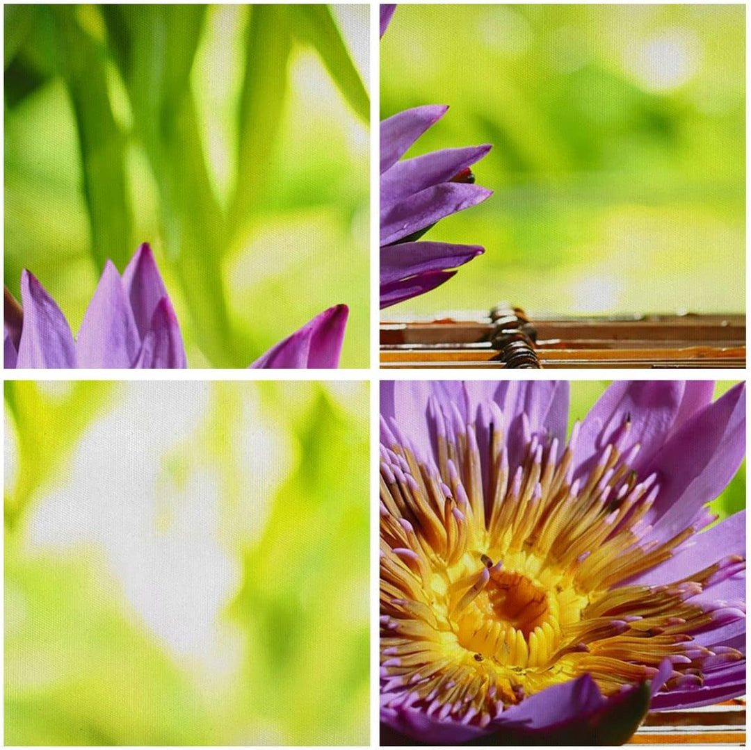 ARTTOR Bilder auf Leinwand Asien spa bambus blume Leinwandbild 70x50cm Wandbilder Dekoration Wohnzim