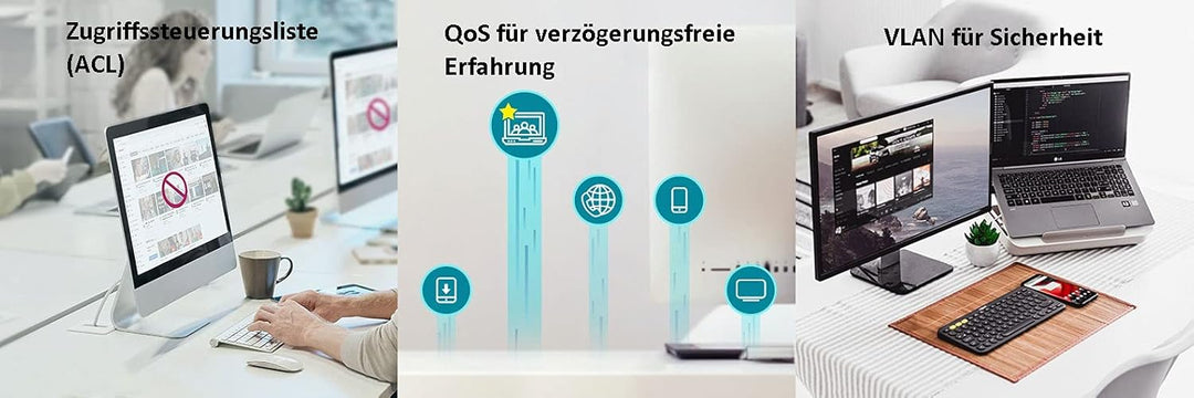 TP-Link TL-SG2008P 8-Port Smart Managed Netzwerk LAN Switch mit 4 PoE+ Ports (62 Watt, IEEE-802.3af/