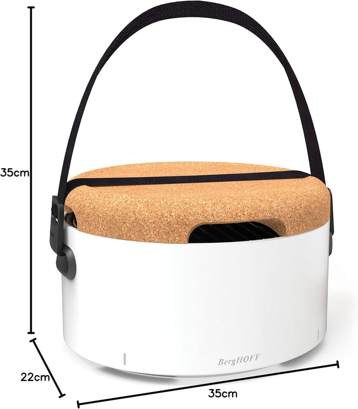 BergHoff Tischgrill Leo (Holzkohlegrill tragbar, Camping Grill inkl. Zubehör, Tragbarer Reisegrill k