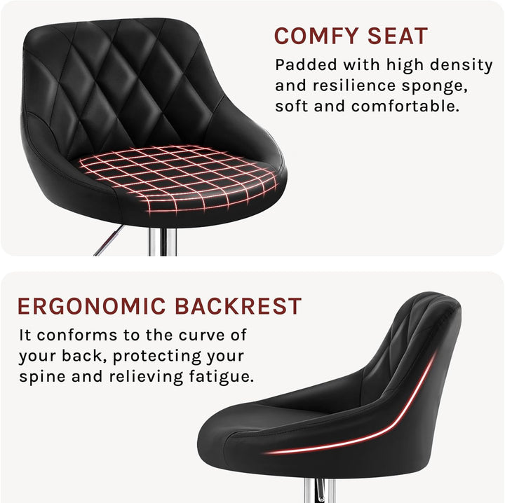 WOLTU 4er Set Barhocker Bistrohocker Tresenhocker Barstuhl Höhenverstellbar, Drehbar, Sitzfläche aus