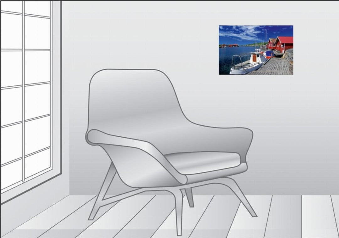 Premium Textil-Leinwand 45 x 30 cm Quer-Format Schweden: Kleiner Hafen an der Westküste | Wandbild,