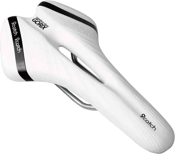 GORIX Fahrradsattel, komfortabel, mit Schiene, MTB, Rennrad, für Damen und Herren (A6-1) Schwarz, Sc