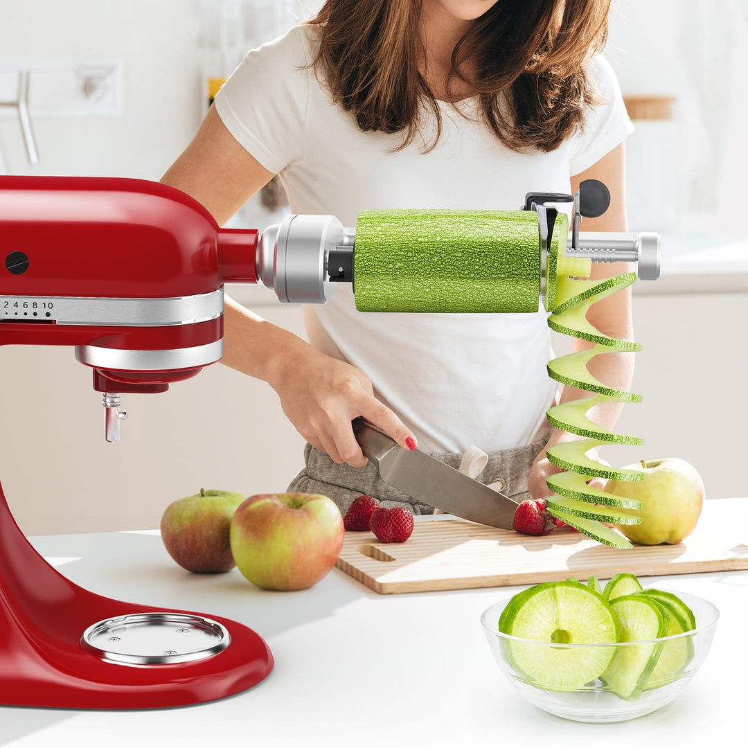 Bestand Spiralschneider-Aufsatz (5 Klingen) kompatibel mit KitchenAid Standmixer, kommt mit Schäler,