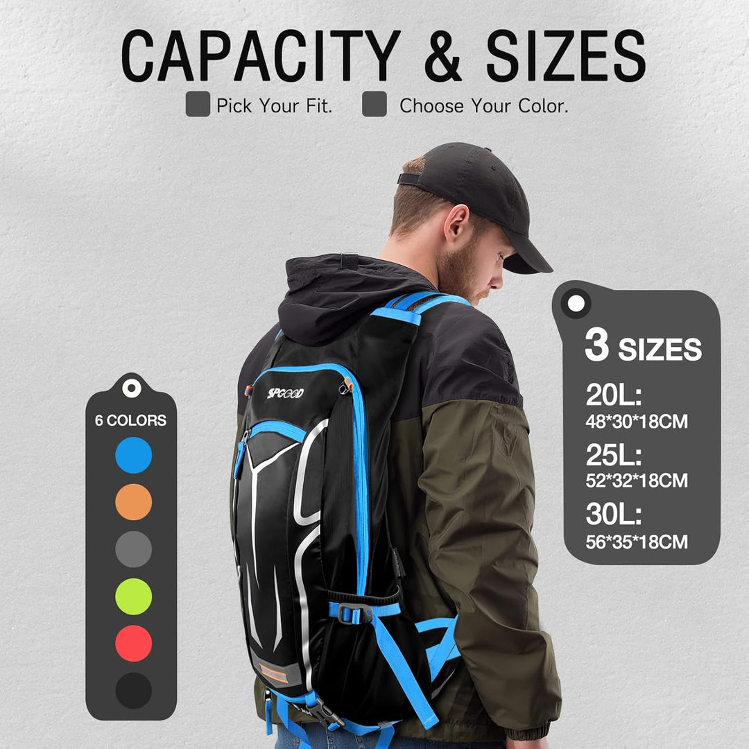 SPGOOD Fahrradrucksack 20L/25L/30L (9 Farben)-Wasserdichter Ultraleicht-für Damen & Herren Multifunk