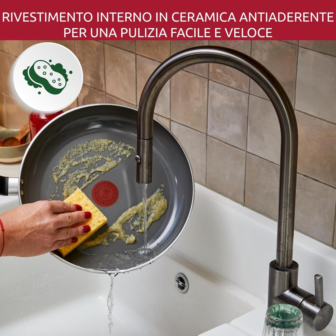 Lagostina Wok Tropfen, 28 cm, Antihaft-Keramikbeschichtung, optimale Gleitfähigkeit, einfache Reinig