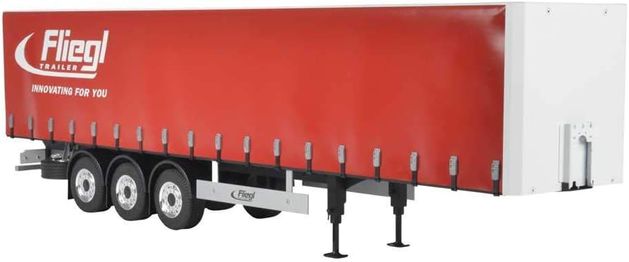 CARSON 500907235 - 1:14 3-Achs Fliegl Megarunner Plane(Rot), RC-Truck Zubehör, Auflieger, Massstab 1