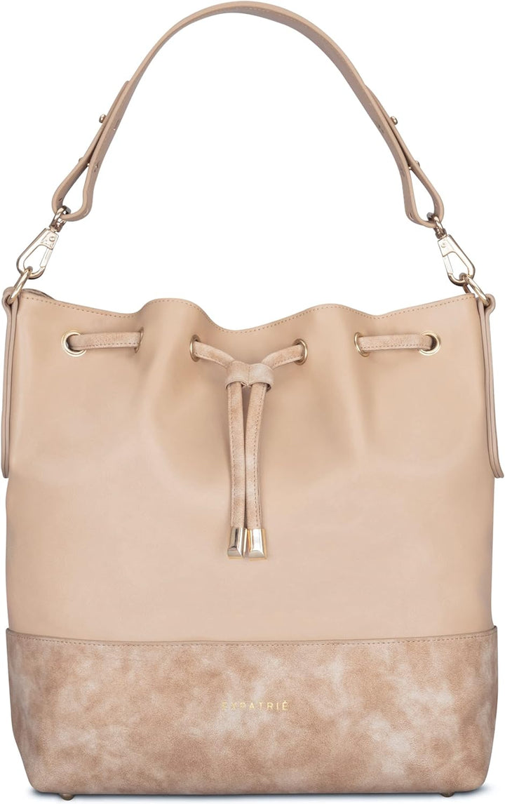 Expatrié Beuteltasche Damen - Sarah Medium - Handtasche aus Veganem PU Leder - Umhängetasche für Cit