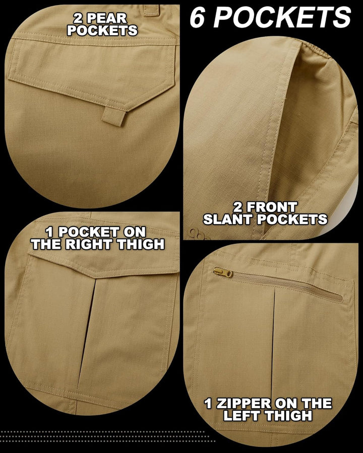 33,000ft Wanderhose Herren Zip Off Trekkinghose, Atmungsaktiv Abnehmbar Stretch Outdoorhose mit 6 Ta
