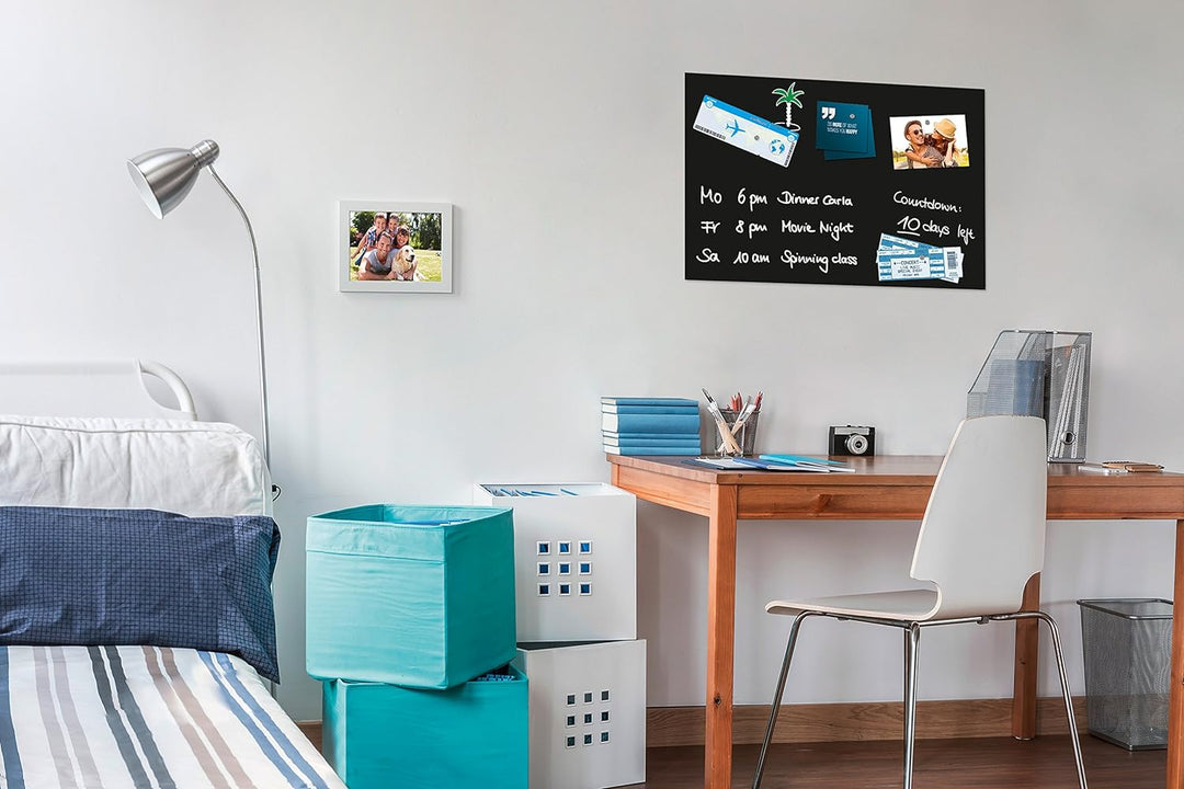 Be!Board B1201 Glas-Magnettafel schwarz, 60 x 40 cm, Memoboard magnetisch schwarz 60 x 40 cm, schwar