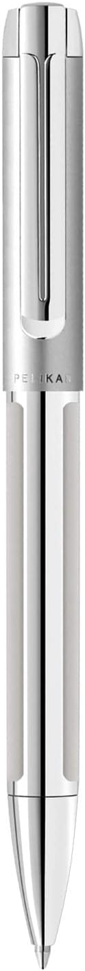 Pelikan Kugelschreiber Pura K40, Silver, hochwertiger Drehkugelschreiber im Geschenk-Etui, 952069, 1