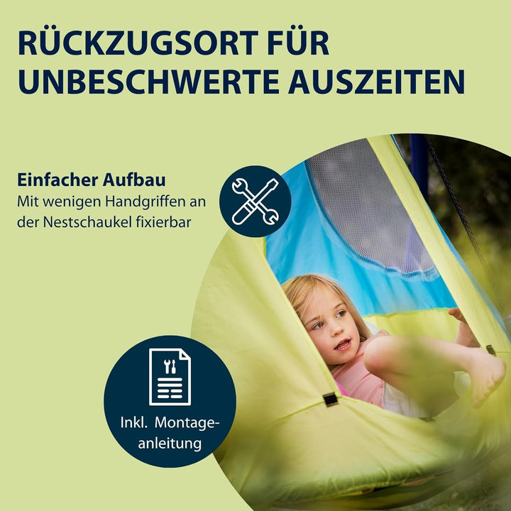 HUDORA Zelt für Nestschaukel Cosy Castle | Ergänzung für Gartenschaukel | Schnell & einfach angebrac