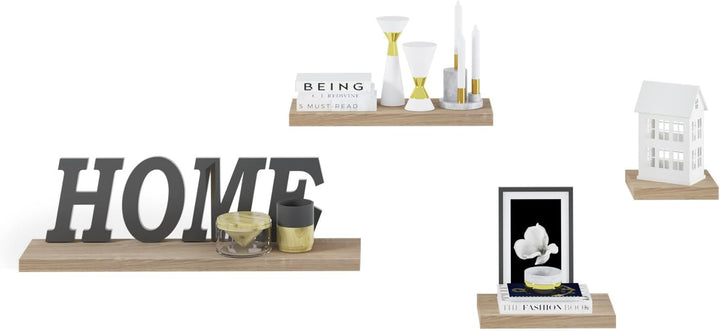 EUGAD Wandregal Wandboard 4er Set Hängeregal Holz Board Modern Sonoma Eiche 40x22,9x3,8cm 0114QJ-4 E