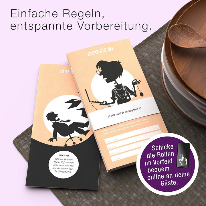 CULINARIO MORTALE® – Fördern, feiern, feuern - Krimidinner für Zuhause für 6 bis 8 Personen - unterh