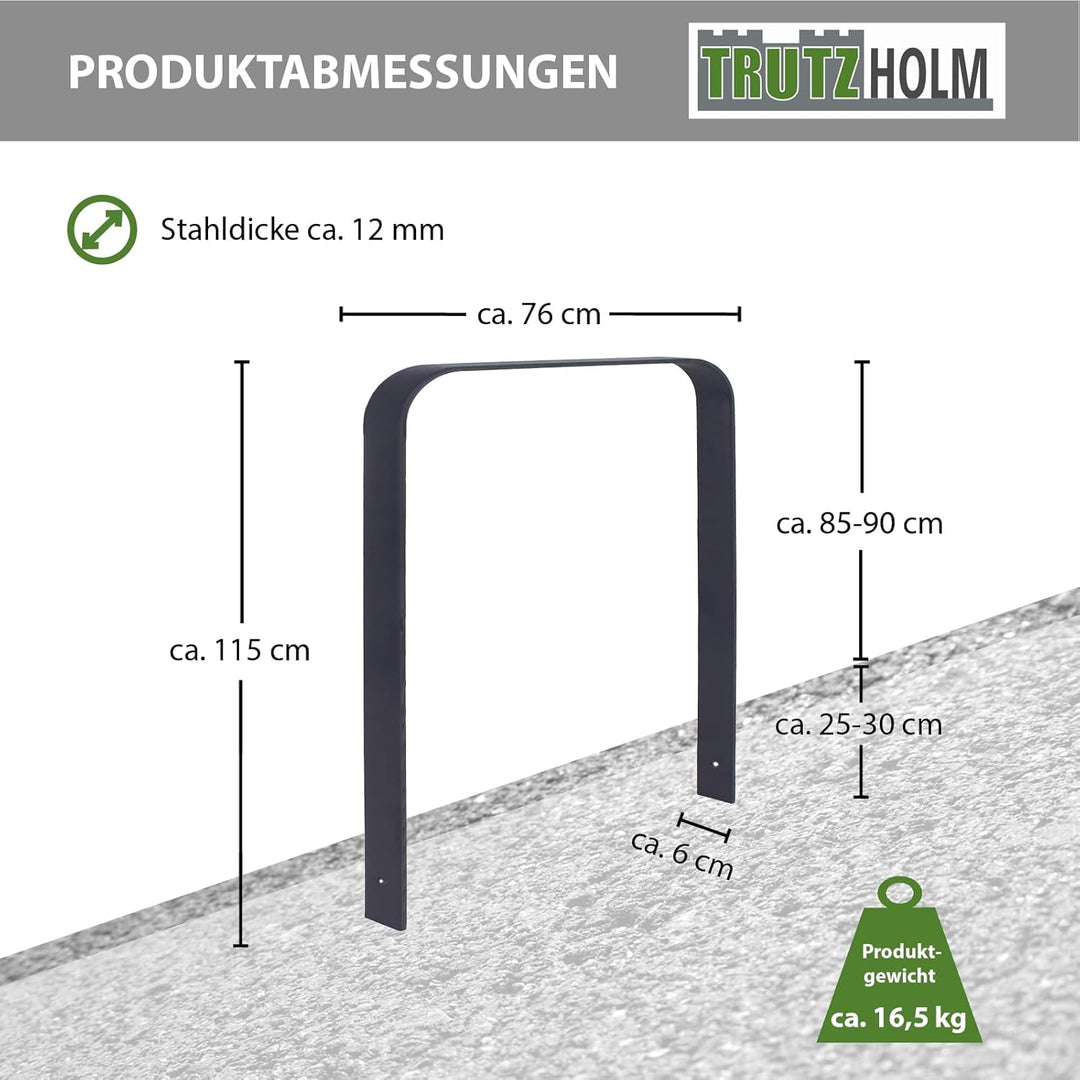 2x Fahrradanlehnbügel aus Flachstahl zum Einbetonieren | Fahrradständer Anlehnbügel Anlehnständer Po