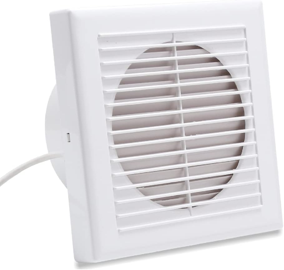 Randaco Badlüfter 100mm mit Nachlauf,Ventilator Abluft mit Rückstauklappe,Bad Lüfter für Badezimmer