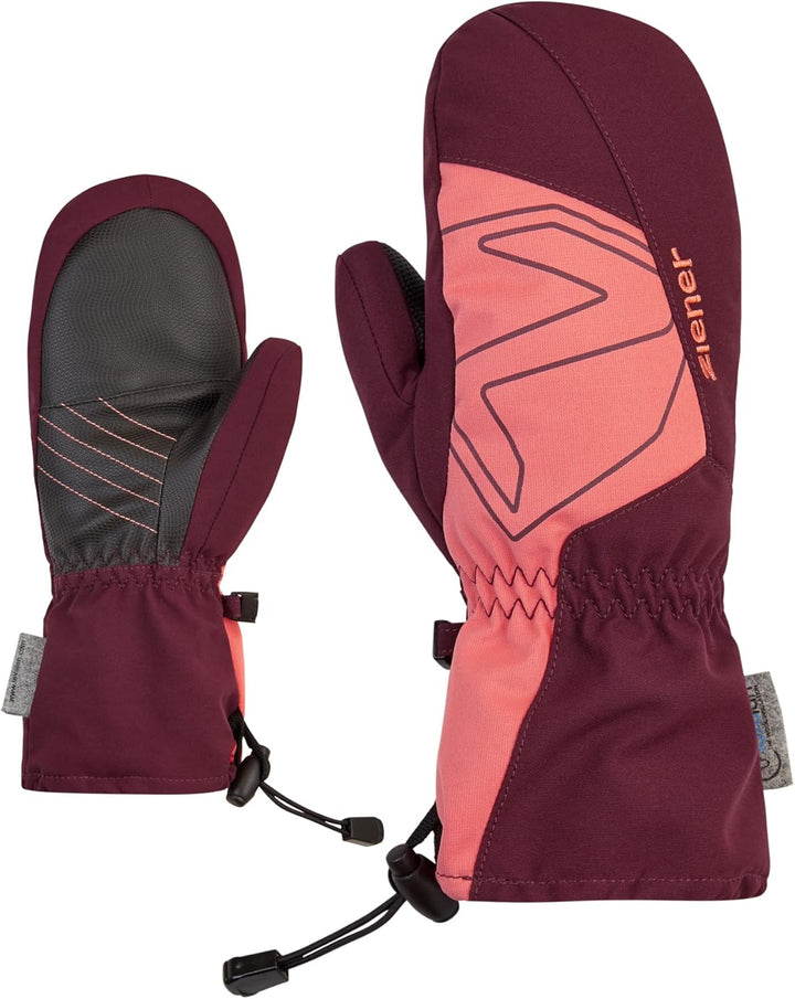 Ziener Jungen Lavalino Ski-Fäustling/Wintersport | wasserdicht, extra warm, Wolle 3 velvet red, 3 ve