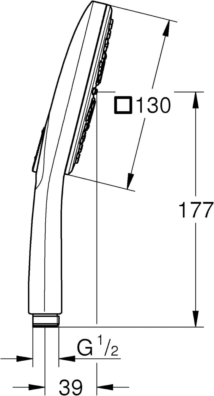 GROHE Rainshower 130 SmartActive Cube | Brause- & Duschsystem | Handbrause mit 3 Strahlarten | moon