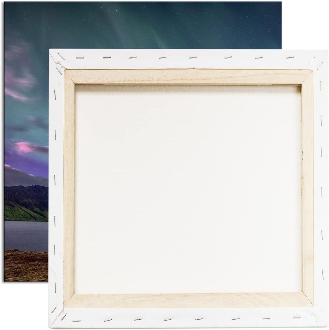 deyoli mystische Nordlichter am Abendhimmel Format: 60x60 als Leinwandbild, Motiv fertig gerahmt auf