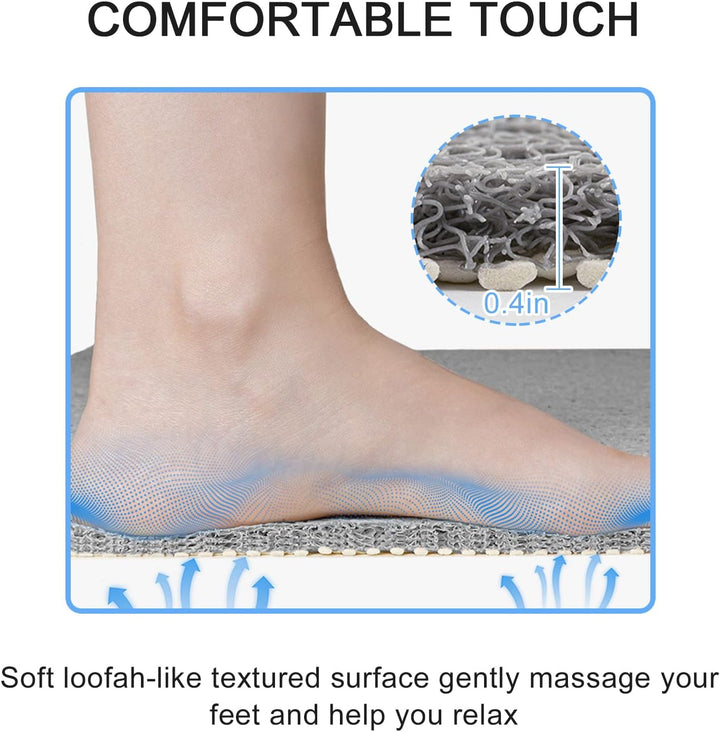 Grosse Duschmatte rutschfest,60 x 60 cm Weich Komfort Badewannenmatte mit Ablauflöchern,Anti-Schimme