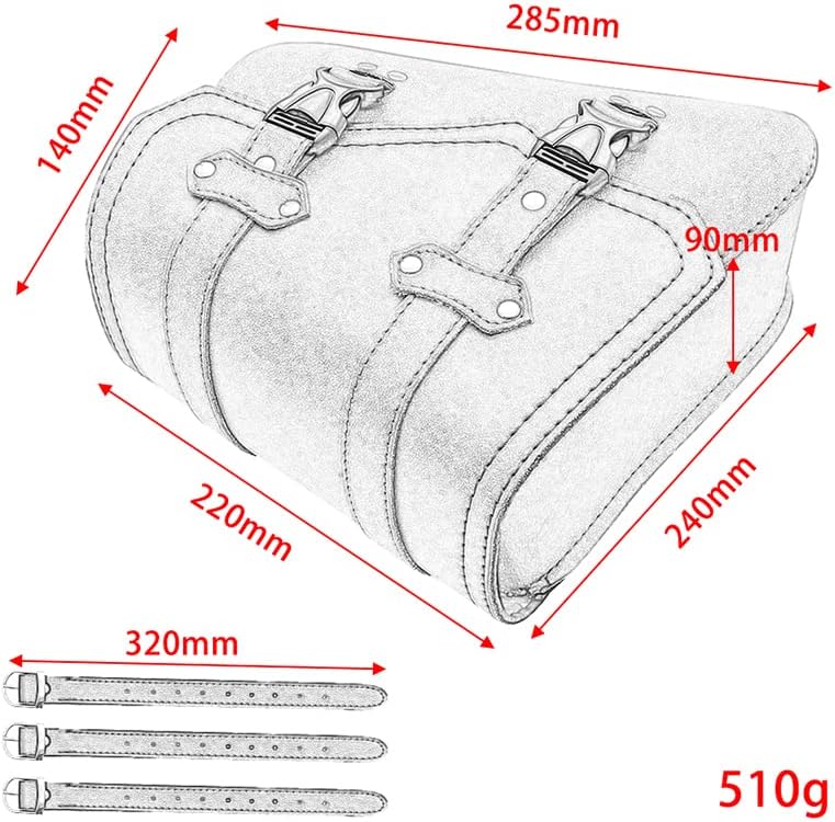 evomosa Motorrad Satteltasche PU Leder Universal Motorräder Werkzeugtaschen Khaki (B-Rechte Seite),