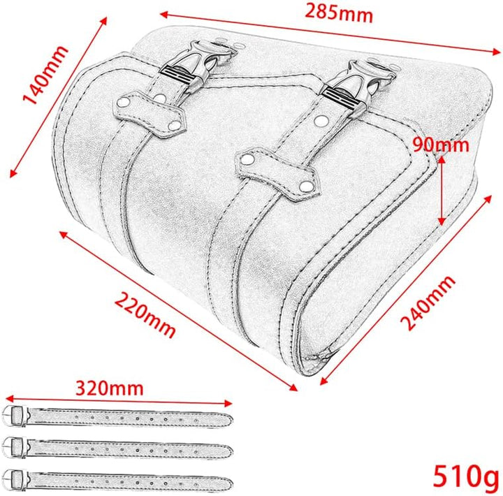 evomosa Motorrad Satteltasche PU Leder Universal Motorräder Werkzeugtaschen Khaki (B-Rechte Seite),