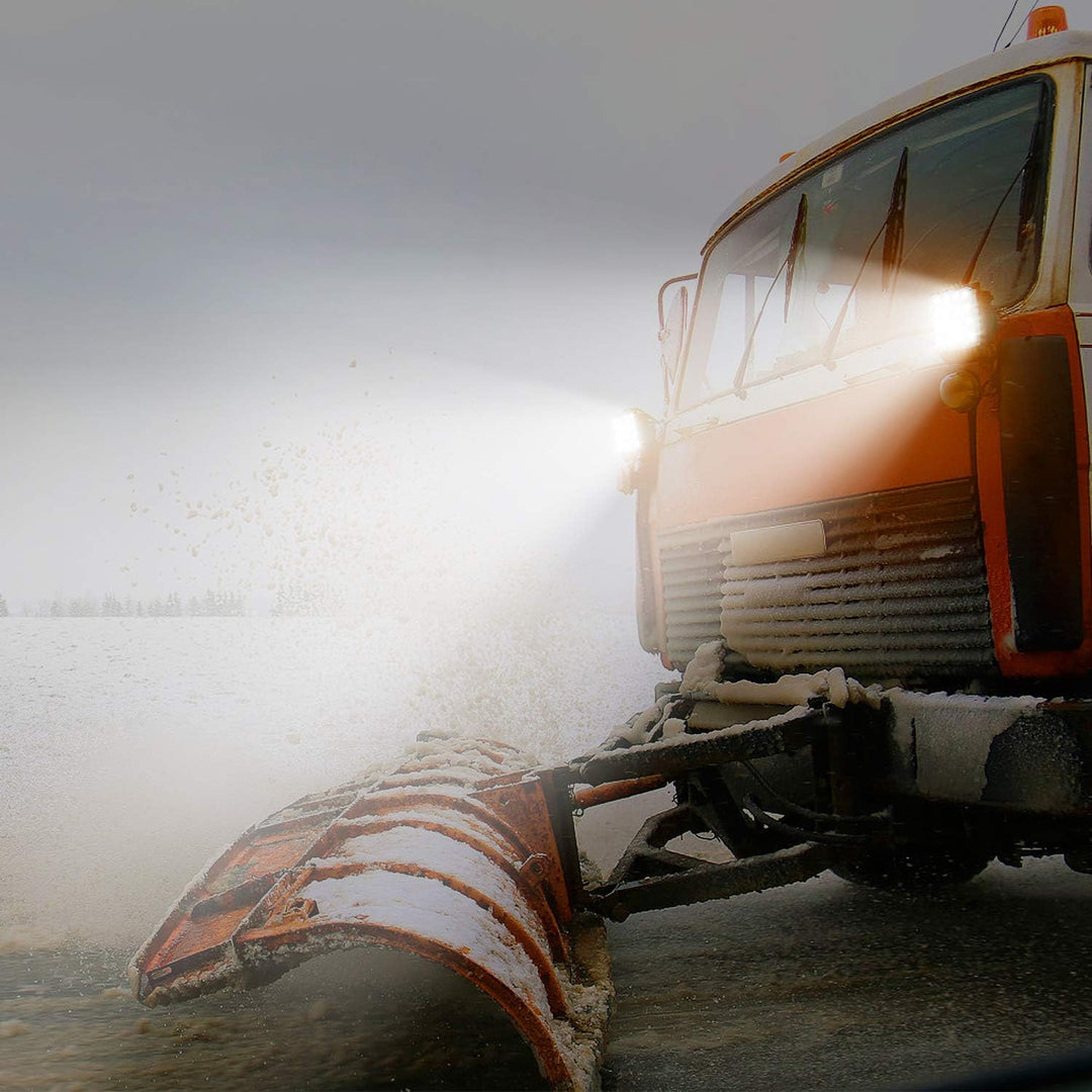 NAIZY 4 * 48W Quadrat LED Arbeitsscheinwerfer 12V Zusatzscheinwerfer 4320LM Offroad Reflektor Flutli