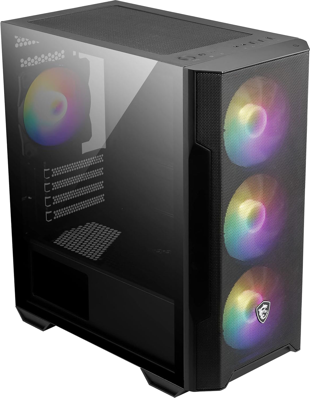 MSI MAG FORGE M100R Mini-Tower PC-Gehäuse, gehärtetes Glas, unterstützt Micro-ATX & Mini-ITX, Mesh-F