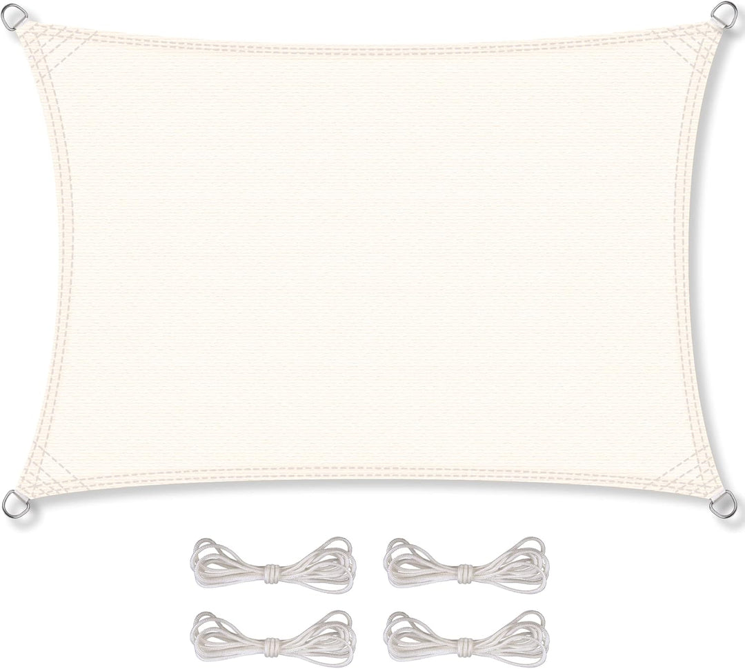 CelinaSun Sonnensegel inkl Befestigungsseile Premium HDPE wetterbeständig atmungsaktiv Rechteck 3 x