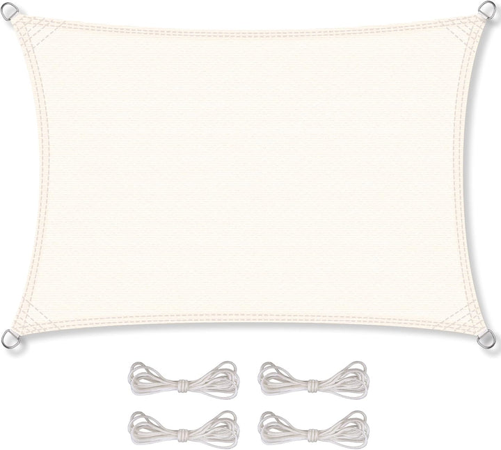 CelinaSun Sonnensegel inkl Befestigungsseile Premium HDPE wetterbeständig atmungsaktiv Rechteck 3 x