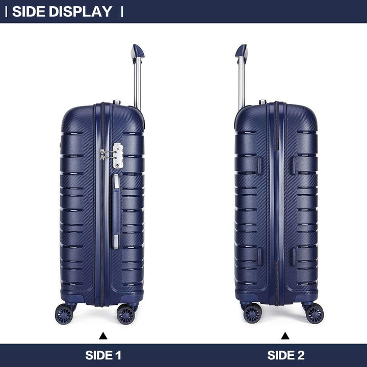 Kono Zwillingsrollen Reisekoffer TSA-Schloss 55cm Boardcase Trolley Koffer Polypropylen Hartschale R