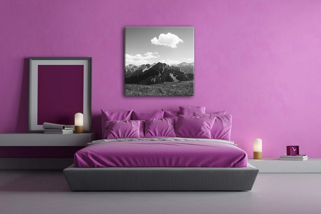 deyoli Traumhafte Berglandschaft Format: 60x60 Effekt: Schwarz&Weiss als Leinwandbild, Motiv auf Ech