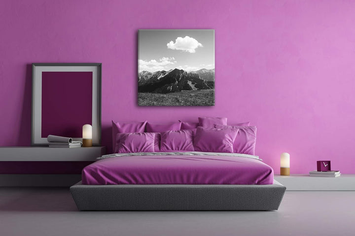 deyoli Traumhafte Berglandschaft Format: 60x60 Effekt: Schwarz&Weiss als Leinwandbild, Motiv auf Ech