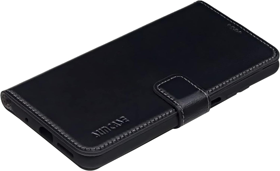 Suncase Book-Style Hülle kompatibel mit Xiaomi Poco M3 Leder Tasche (Slim-Fit) Lederhülle Handytasch