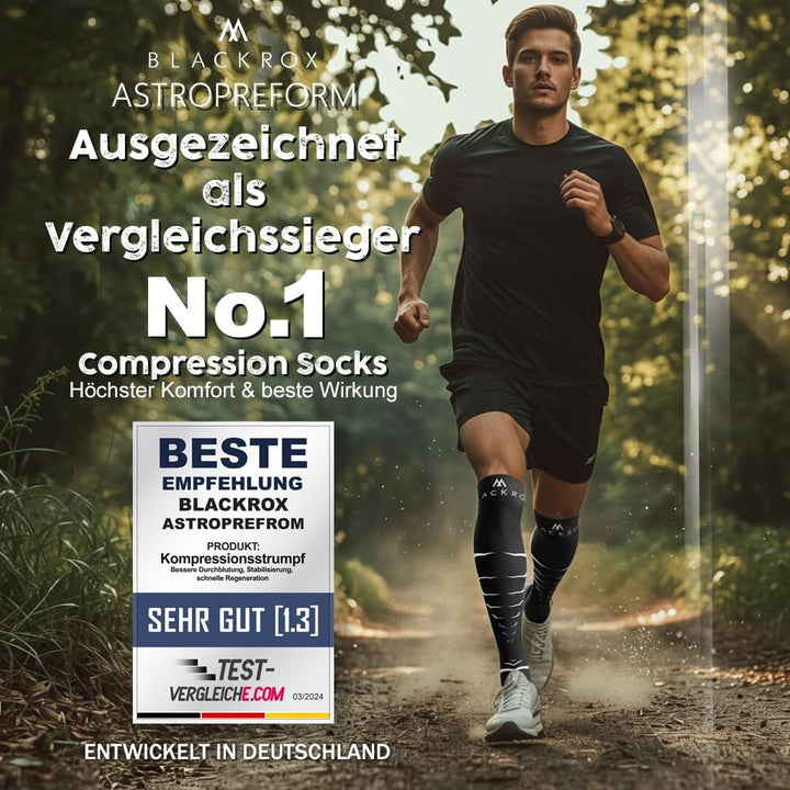 BLACKROX Kompressionsstrümpfe Sport Astropreform Kompressionssocken Vergleichssieger Sportkompressio