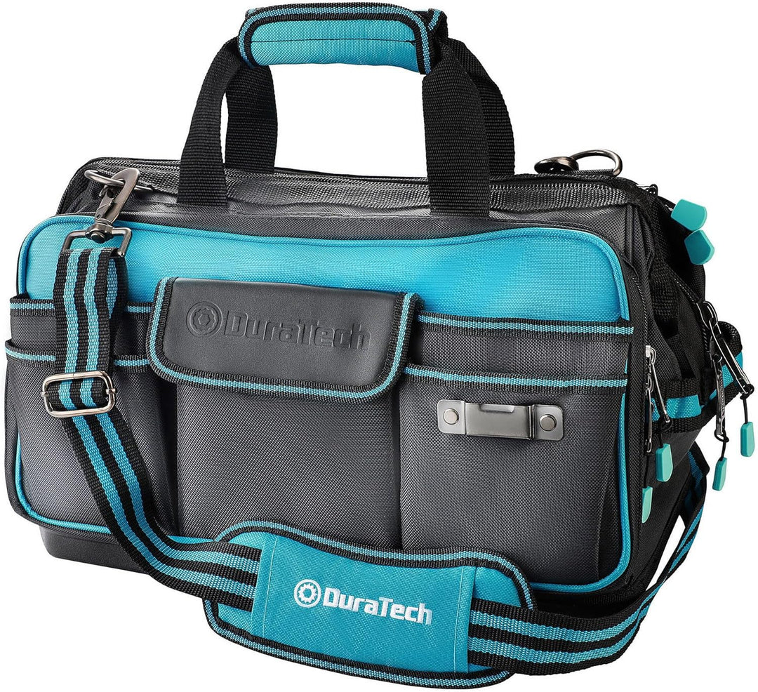 DURATECH Werkzeugtasche Elektriker Wasserdicht 43CM, Profi Werkzeugtasche mit breiter Öffnung & hohe