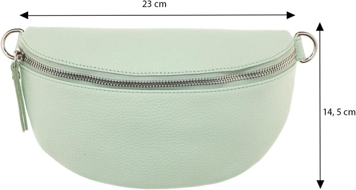 Zwillingsherz Bauchtasche mit Reissverschluss 100% Echtleder – Hochwertige Damen Bauchtasche Crossba