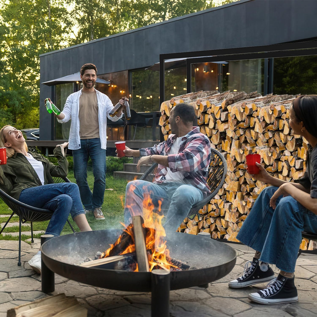 Ansobea 100x100x25cm Kaminholzregal Brennholzregal Feuerholzregal Holzhalter Kaminholzregal Aussen M