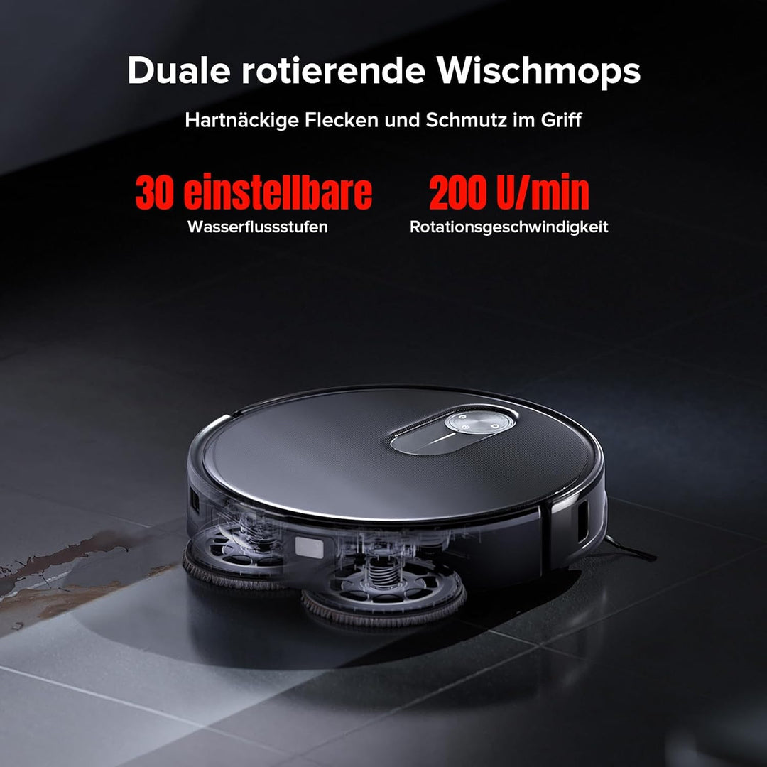 roborock Qrevo Slim Saugroboter mit Wischfunktion – 8,2 cm Ultra-Slim Design, StarSight™ 3D ToF Navi