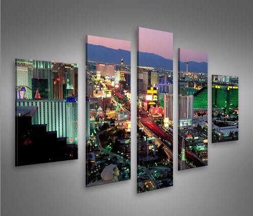 islandburner Bild Bilder auf Leinwand Las Vegas MF XXL Poster Leinwandbild Wandbild Dekoartikel Wohn