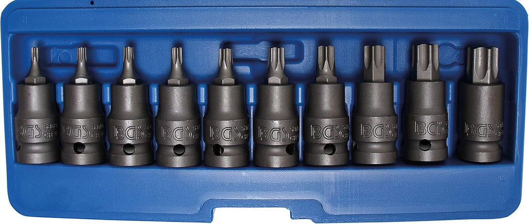 BGS 5097 | Kraft-Bit-Einsatz-Satz | 12,5 mm (1/2") | T-Profil (für Torx) T20 - T70 | 10-tlg. 10-tlg.