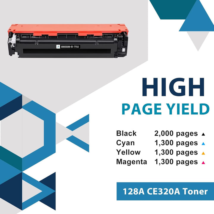 128A 4er-Pack Toner Kompatibel für HP CE320A CE321A CE322A CE323A Laserjet Pro CP1525 CP1525nw CP152
