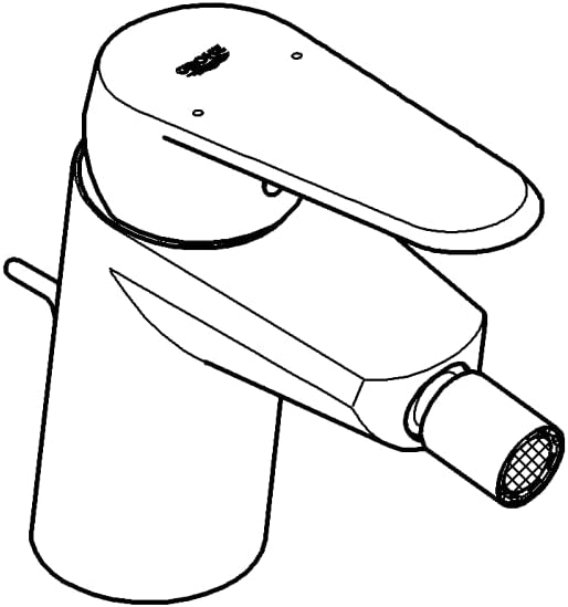 GROHE Eurodisc Cosmopolitan Bidetarmatur, Zugstange, Kugelgelenk-Auslauf 33244002, Silber Hebel Smal